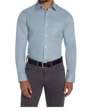 New - Banana Republic Men's Non-Iron Dress Shirt, Blue, Slim Fit, Large 17.5x36