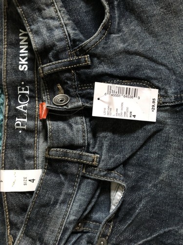 NEW Children's Place Boys Skinny Jeans Pants Sz 4 - Dark Blue Wash - Picture 3 of 5