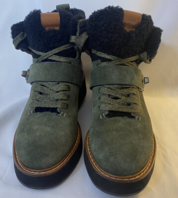 COACH G1354 Urban Hiker Suede Ankle Shearling Cold Weather Boots