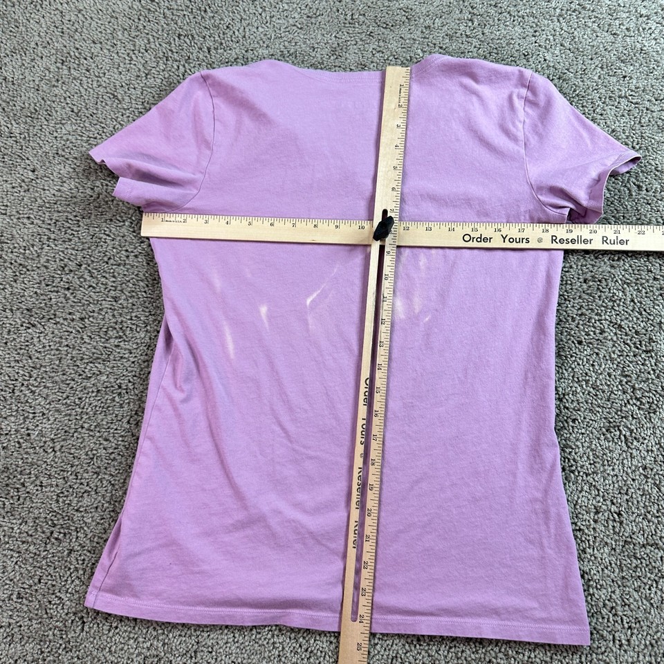 Life Is Good Shirt Womens Medium Purple Butterflies V Neck Crusher Lite