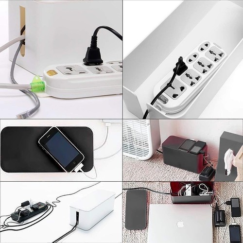ASelected Cable Management Box Confezione 3 Tidy Box Organizzatori Filo Plastica Nascondi UK - Foto 5 di 6