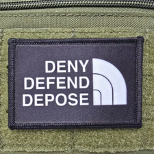 Deny Defend Depose Morale Patch Tactical Military Army USA Flag Hook & Loop