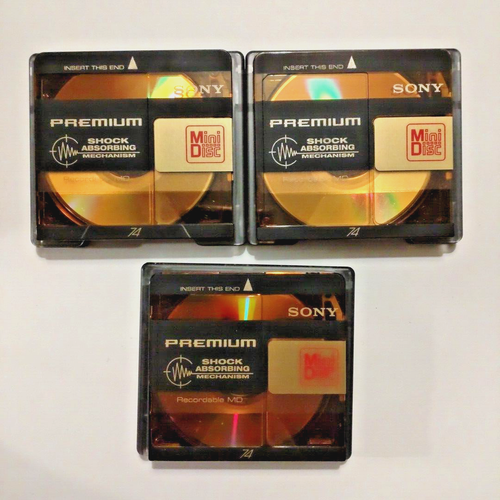 3 x Sony Blank MiniDiscs Premium Gold 74 minute +Slipcases eBay