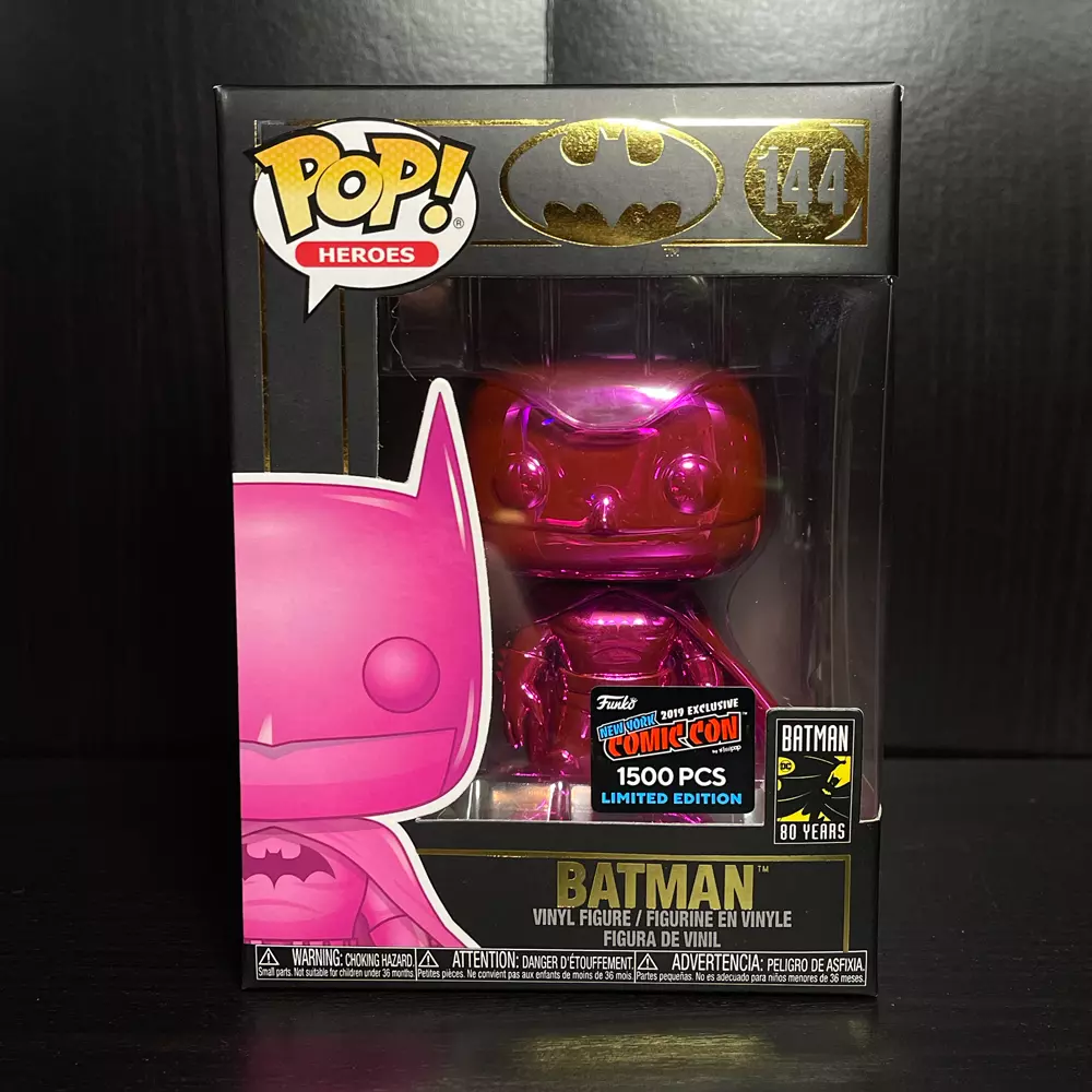 Pink chrome top batman funko pop