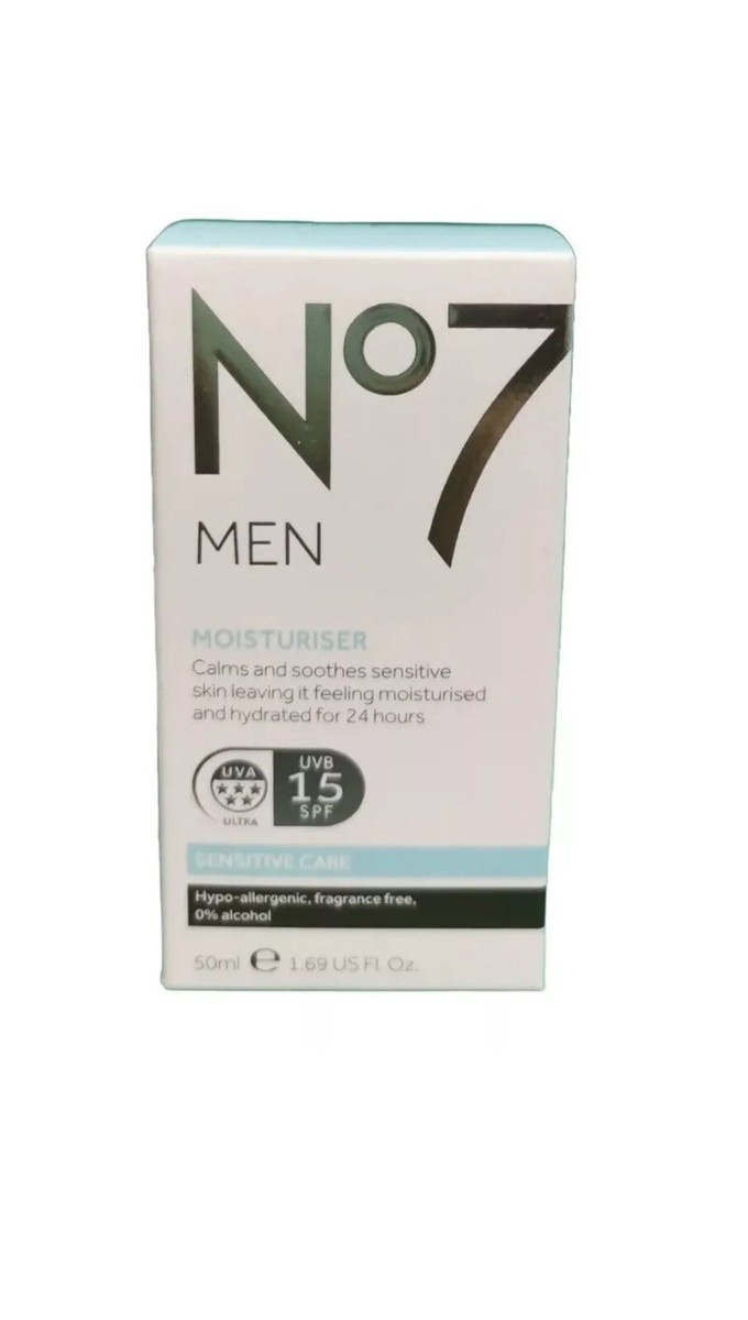No7 Men Energising Supercharge Daily Care Sensitive Serum – 50 Ml Mit Vitamin C & Koffein Für Frisch Aussehende Haut