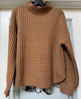 Democracy Brown With Gold Thread Knit Sweater  Sz L