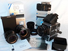 Hasselblad 500ELX + 80mm Planar + Distagon 50mm + Makro 120mm Planar+Accessories