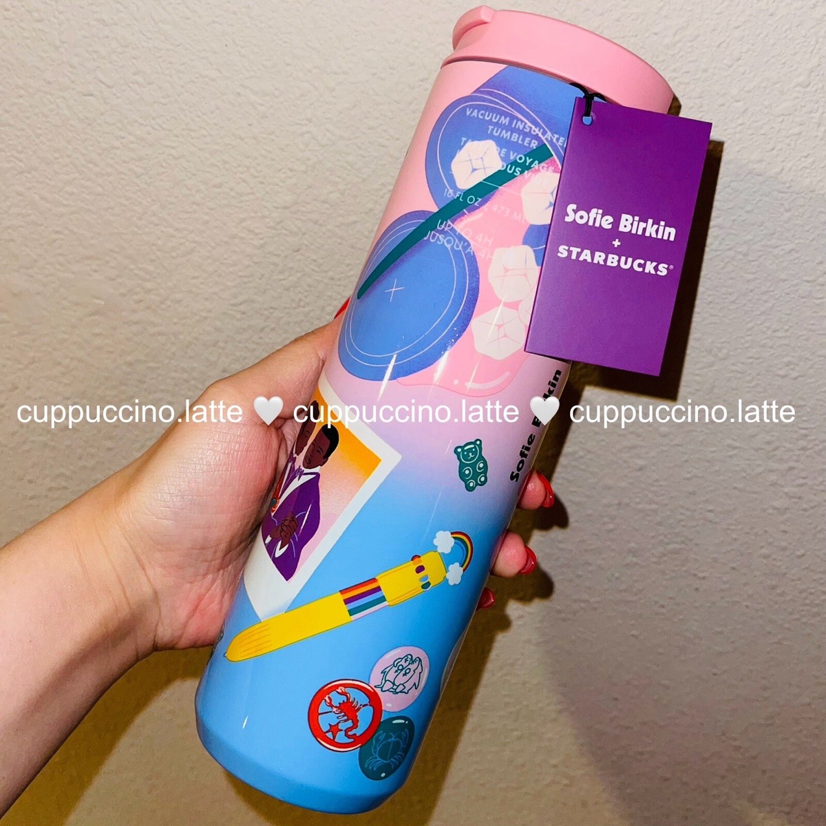 NWT Starbucks X Sofie Birkin 2024 Pink Blue Ombre Graphic SS NWT Starbucks X Sofie Birkin 2024 Pink Blue Ombre Graphic SS