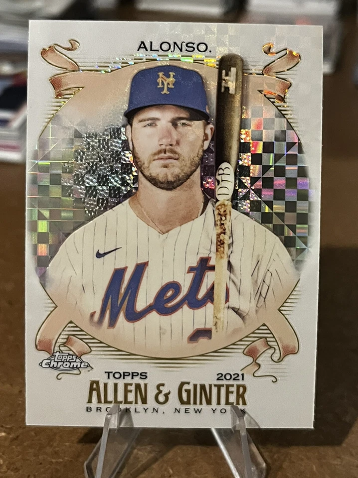 Pete Alonso 2021 Topps CHROME X-FRACTOR CASE HIT Allen & Ginter New York Mets SP - Image 3 of 3