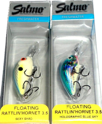 Salmo 3.5 F Rattlin' Hornet Crankbaits (Lot of 2-Holographic Blue Sky/Sexy Shad)