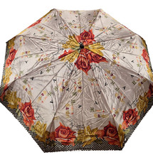 Vintage Cherbourg Style Roses Design Umbrella Rain or Sun