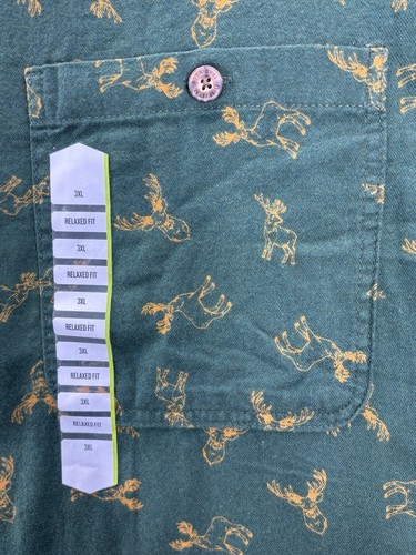 NWT Duluth Trading Mens Free Swingin Flannel Relaxed Fit Shirt 3XL Green Moose - Picture 23 of 24