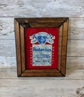 Vintage Budweiser Beer Carnival Glitter Art Wood Frame Small Wall Art