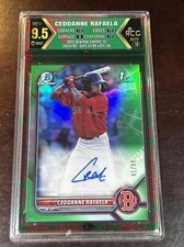 2022 Bowman Chrome Ceddanne Rafaela Green Rcg 9.5 Refractor /99 Auto Rookie Rc