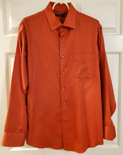 Red Geoffrey Beene 17.5 Neck 34/35 Sleeve Cotton Blend Wrinkle Free Dress Shirt