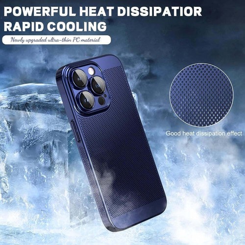 For iPhone 15 Pro Max Fine Mesh Cooling Phone Case(Gold) - 第 2/6 張圖片