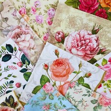 Decoupage Paper Napkins Mystery Surprise Pack - LOT of 20 Rose Napkin Collection