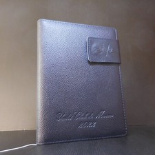 N9190 Leather Paper Diary Yacht Club Monaco 2022 Navy Silver Stationary Luxe