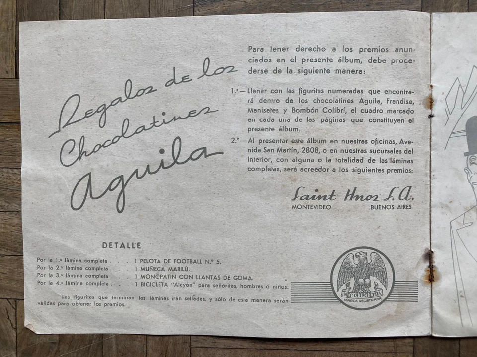 "Laurel & Hardy", Chocolatines Águila, álbum figuras (Uruguay, 1936) - Raro Foto 3 de 4
