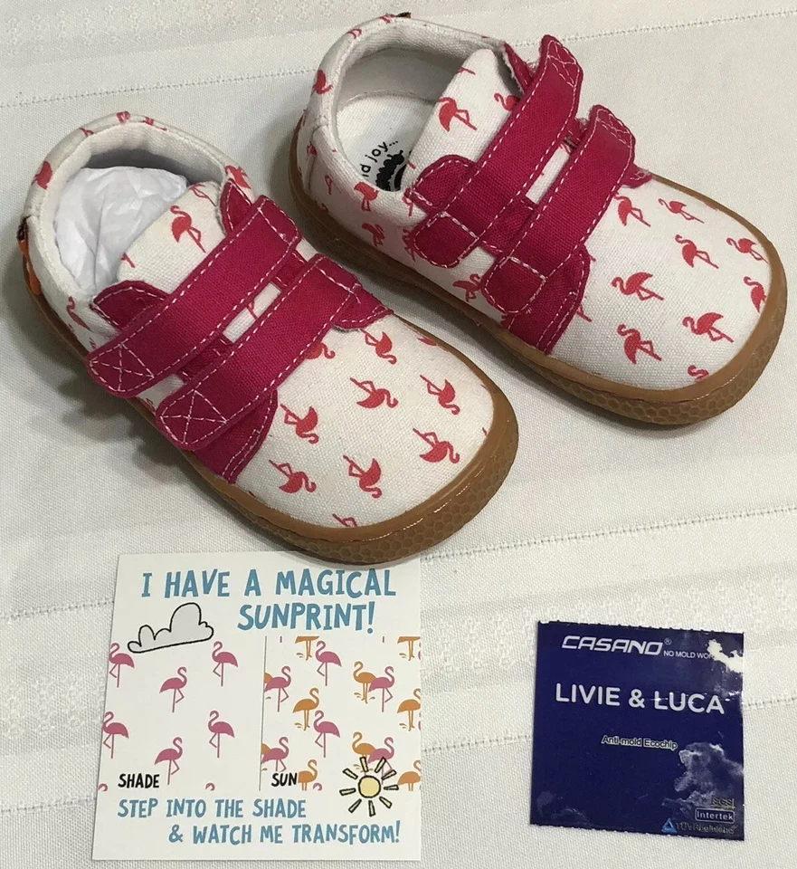 NUEVO EN CAJA Niñas Pequeñas TALLA 4 ROSA FLAMENCO Livie & Luca PEPPY Tenis Zapatos Foto 2 de 4