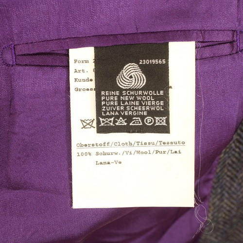 HOLLAND & SHERRY Dark Gray Indigo Herringbone Tweed Blazer Suit Coat Jacket 40XL - 第 9/11 張圖片