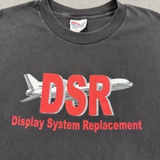 Vintage 90s Lockheed Martin DSR T-Shirt Men XL Black Display System Aerospace