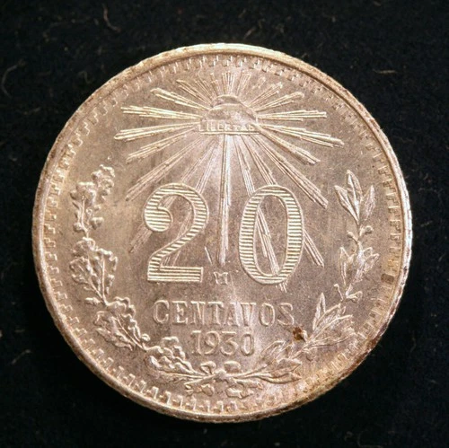 1930 Mexico 20 Centavos Silver — photo from another recent sale