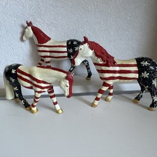 3x Enesco Die Spur Der Bemalten Ponys Figur Pony &bull; Top Zustand