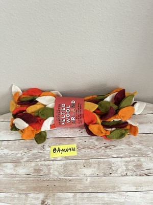 Trader Joe's Felted Wool Garland 9 ft Seasonal Fall Colors Door Decoration