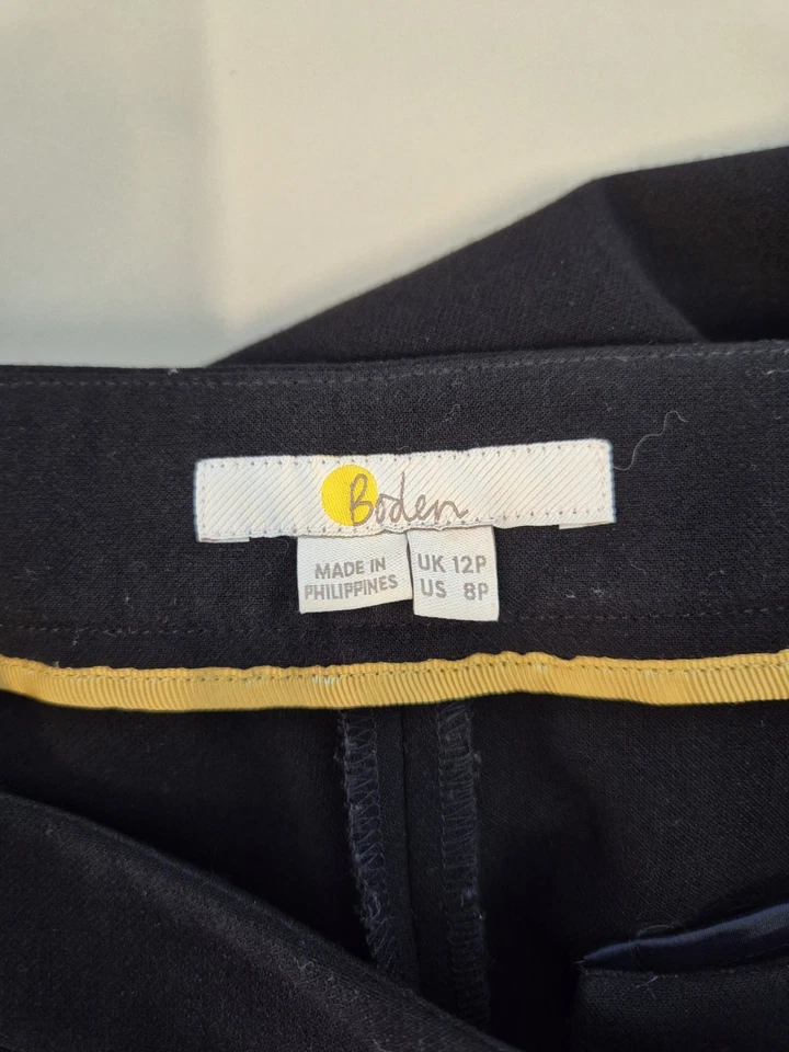 Boden Trousers Size 12 P Bristol 7/8th Trousers Side Stripe Black Straight Leg - Image 3 of 4