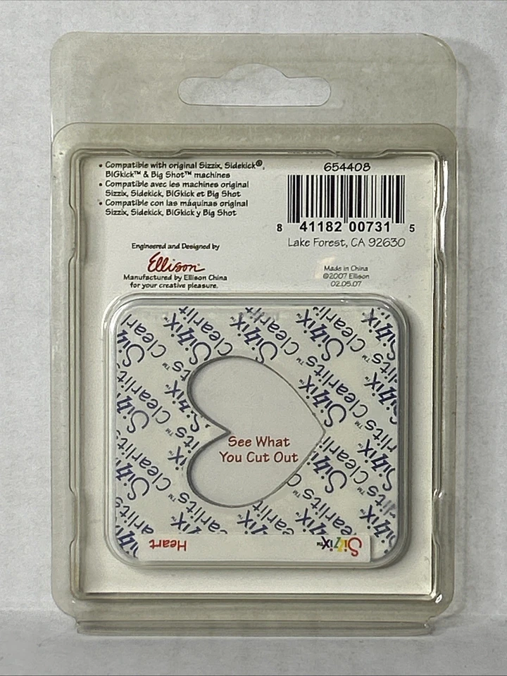 Sizzix Clearlits Die Corazón Hacer Tarjetas Álbumes de Recortes Papel Artesanías Foto 3 de 4