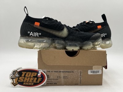 Nike Air Vapormax Off White Part 2 Black 2018 Size 5 Authentic Trainer Used 