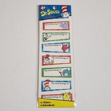 Dr. Seuss This Book Belongs To: Bookplate Stickers Bookmark Kids Crafts NIP