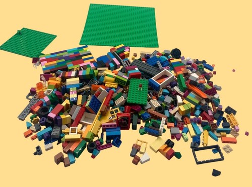 LEGO Classic Storage Container Yellow Brick w/ 2+ Pounds of Pieces - Picture 2 of 10