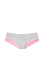 Victoria's Secret PINK No-Show Dot Lace Trim Cheekster Panty Heather Silver