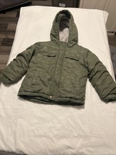 Cat and Jack Heavy Winter Jacket HoodedFaux Fur Lined Size 4t Green