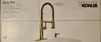 #ad #ad Kohler Sous Pro Style Single Handle Pull Down Sprayer Moderne Brass *NEW* $186.00