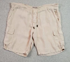 Vilebrequin Shorts Mens Sz XL Light Tan Linen Vacation Beach Cargo Lightweight