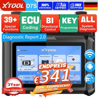 XTOOL D7S V2.0 OBD2 Diagnosegerät Bidirektionales Scan-Tool ECU-Codierung IMMO
