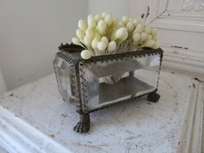 Antique Footed Metal Filigree VANITY JEWELRY ...