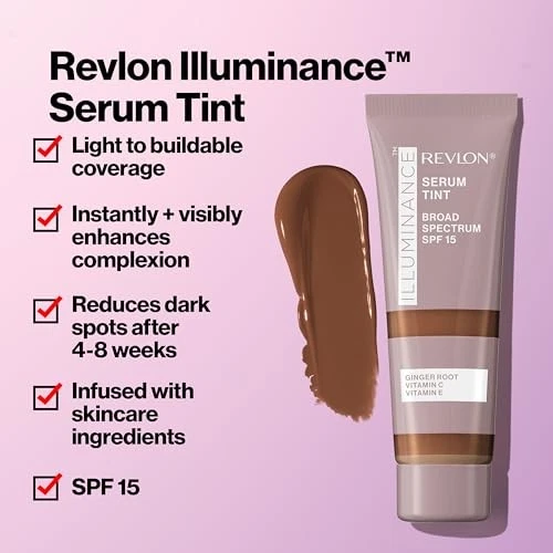Revlon Illuminance Tinted Serum, Triple Hyaluronic Acid, SPF 15, 405 Hazel - Image 2 of 4