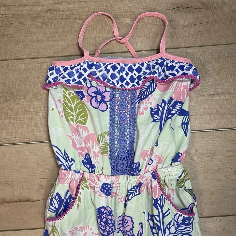 Matilda Jane Girls The Adventure Begins Floral Kids Jumpsuit Romper Size 8 - Image 2 of 4