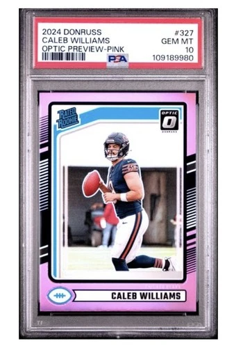 2024 Caleb Williams Panini Donruss  #327 Optic Preview Pink Prizm (RC) PSA 10