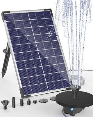 Biling Solar Water Pump for Bird Bath, 6.5W Panel Kit 6.5W, Black 
