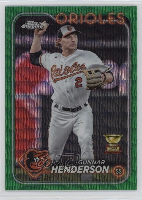 2024 Topps Chrome Green Wave Refractor /99 Gunnar Henderson #36 h2j