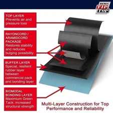 REMA TIP TOP RAD-116 Radial Tire Repair Patch 4-3/32" x 2-5/8" 1 Ply Box of 10