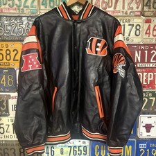 vintage nfl leather bengals jacket