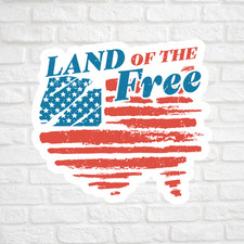 American flag sticker vinyl decal patriotic land of the free USA democracy