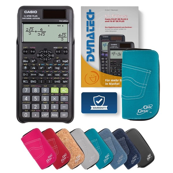 Casio FX-87DE + 2Nd Schulrechner+Schutztasche,Buch, Schule-Classic Set TüRkis-image