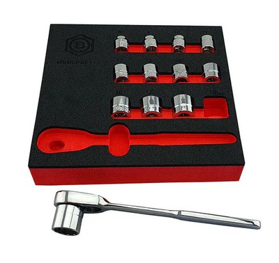 Britool Hallmark MBMLPSET13 13 Piece Low Profile Socket & Ratchet Set TMO